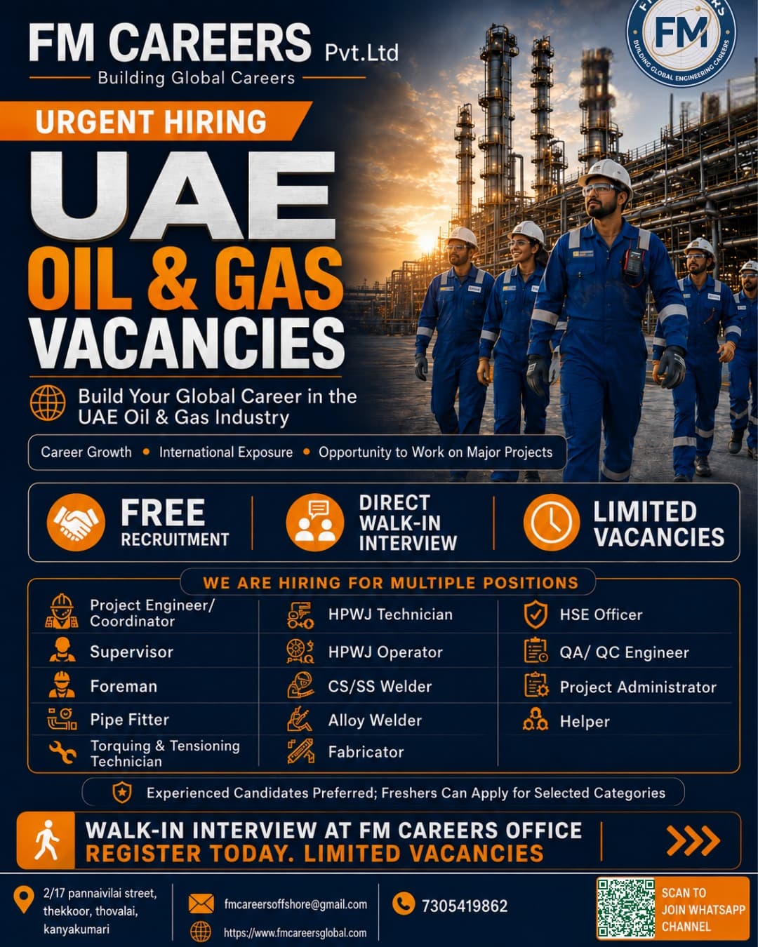 UAE - Multiple vacancy at FM CARRERS