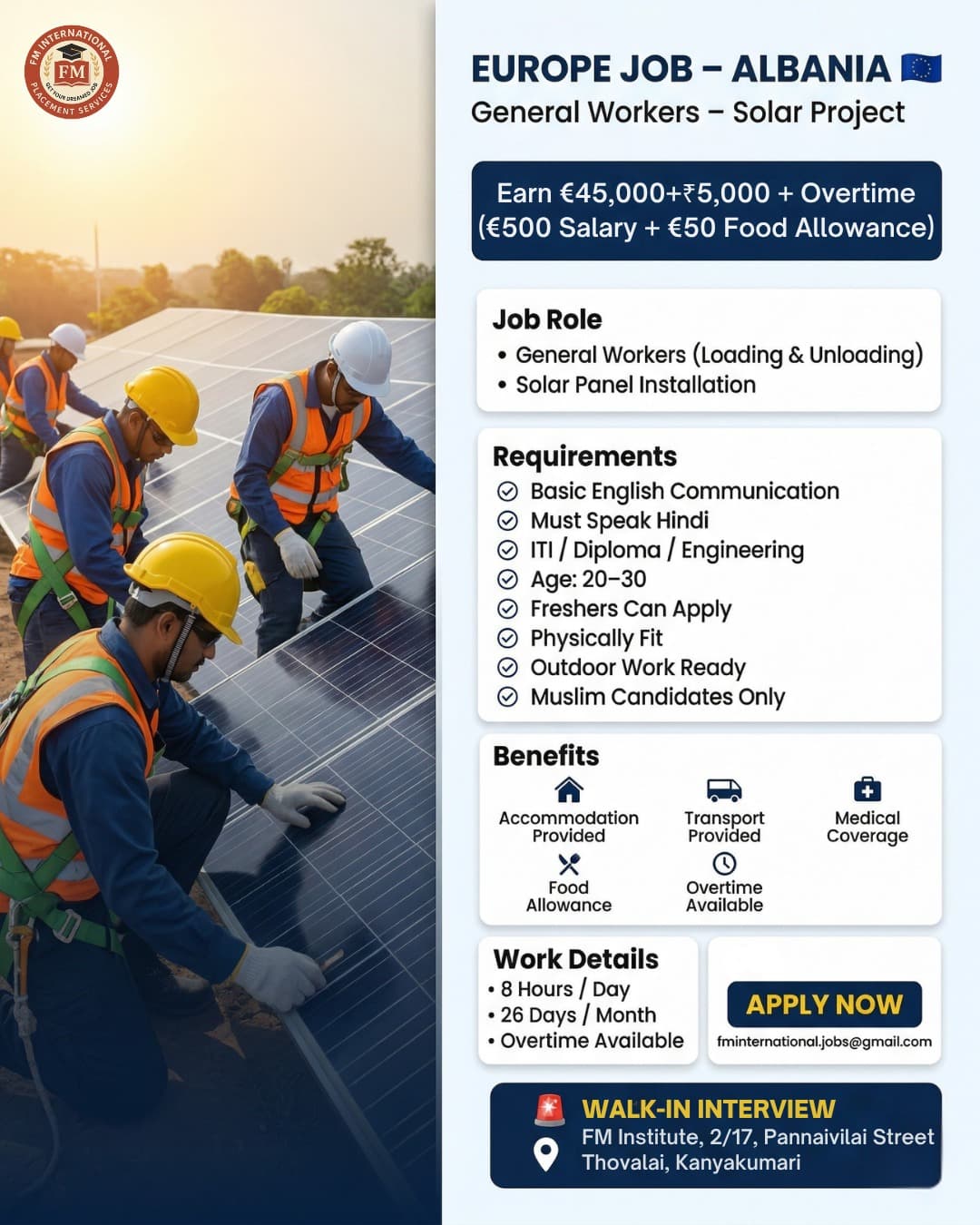 General Workers – Solar Project at FM International