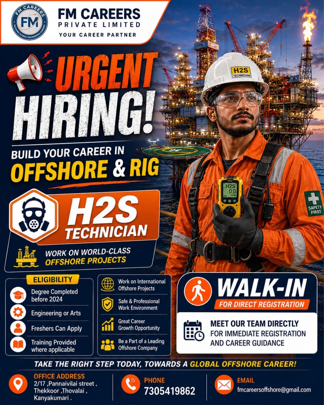 H2S TECHNICIAN at FM CARRERS